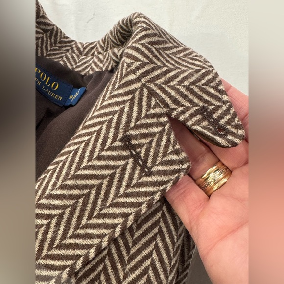 Polo by Ralph Lauren Blue Label Single Breasted Tan Herringbone Blazer 10 - Picture 8 of 15